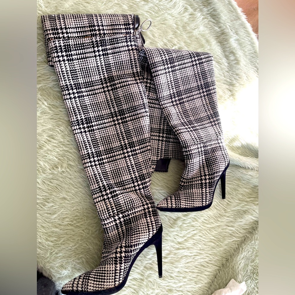 Off-White over the knee cloth like boots. Size 7.5.